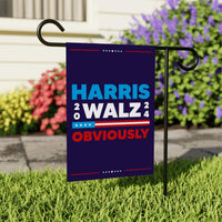 Kamala Harris Walz Obviously Garden Flag - 12x18 Inch Double Sided, Childless Cat Lady Flag, Harris For President 2024, Madam President Flag