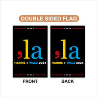 Comma La, Kamala Harris 2024 Garden Flag - 12x18 Inch Double Sided, Childless Cat Ladies, Harris For President Flag, Madam President Flag