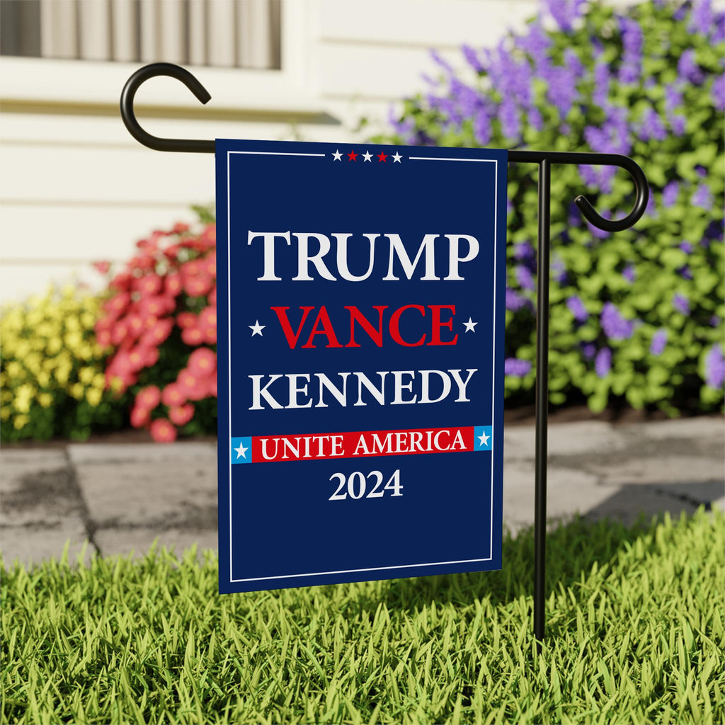 Trump Vance Kennedy 2024 Garden Flag - 12x18 Inch Double Sided, Trump Vance 2024 Flag, Unite America 2024 Flag, Trump 2024 Flag