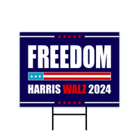 Harris Walz 2024 Freedom Yard Sign - Coroplast Harris For President 2024 Lawn Sign, President Election Obviously Signs with Metal H-Stake