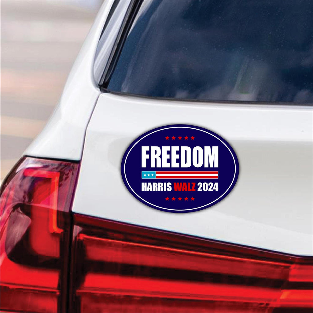 Harris Walz 2024 Freedom Car Magnet, Harris For President 2024 Vehicle Magnet, 2024 President Election, Madam President Magnet, 6" x 4.5"
