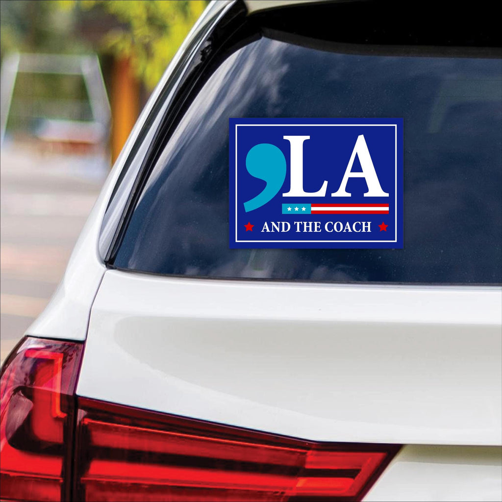 Comma La, Harris Walz 2024 Sticker Vinyl Decal, Harris For President 2024 Vinyl Sticker, Childless Cat Ladies Bumper Sticker - 6" x 4.5"