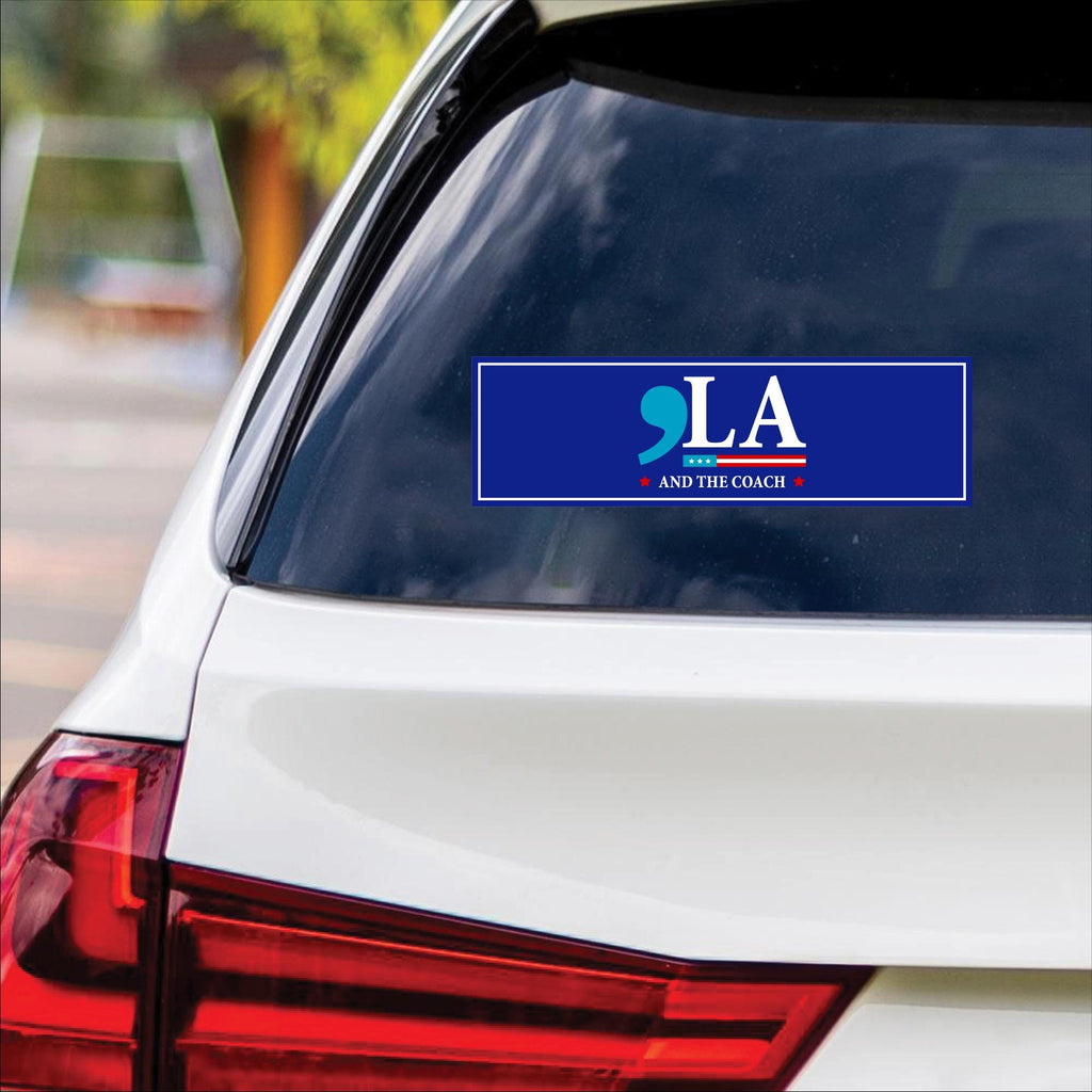 Comma La, Harris Walz 2024 Sticker Vinyl Decal, Harris For President 2024 Vinyl Sticker, Childless Cat Ladies Bumper Sticker - 10" x 3"