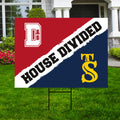 Custom House Divided Yard Sign - Coroplast Hockey, Basketball, Baseball, Football, Any League, College, Team Rivalry Sign with Metal H-Stake