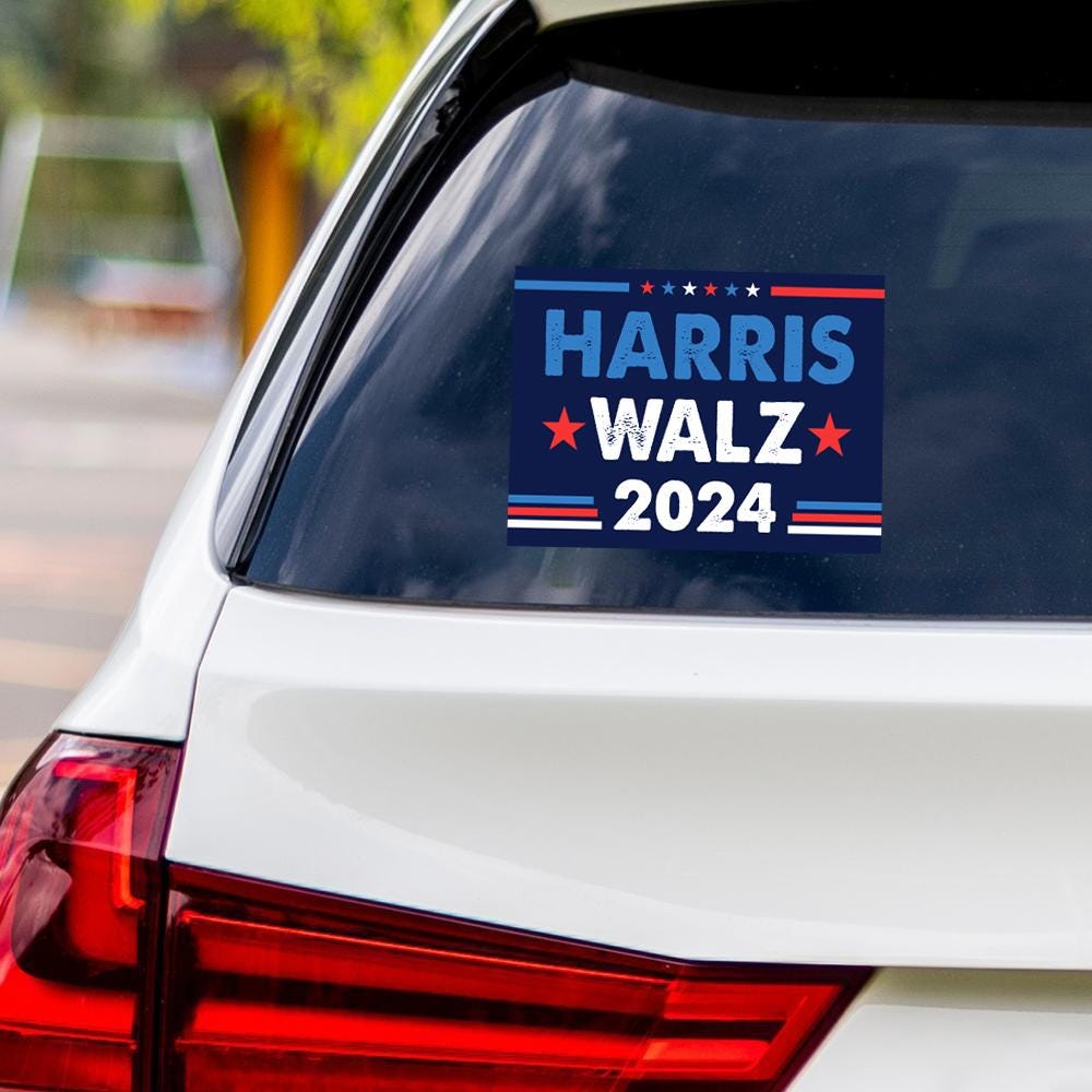 Harris Walz Obviously Sticker Vinyl Decal, Harris For President 2024 Vinyl Sticker, Truth Hope Decency Bumper Sticker - 6" x 4.5"