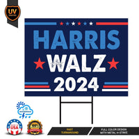 Harris Walz 2024 Obviously Yard Sign - Coroplast Harris For President 2024 Lawn Sign, Truth Hope Decency Election Signs with Metal H-Stake