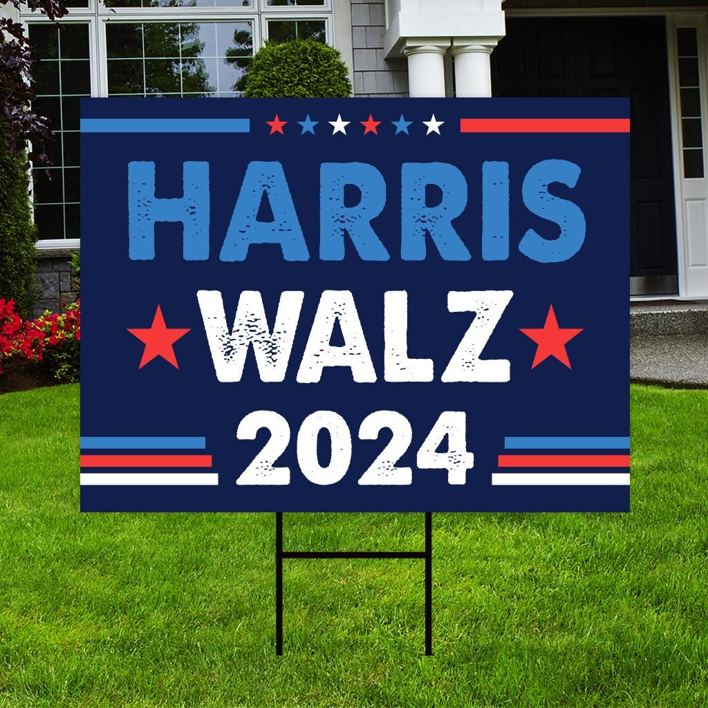 Harris Walz 2024 Obviously Yard Sign - Coroplast Harris For President 2024 Lawn Sign, Truth Hope Decency Election Signs with Metal H-Stake