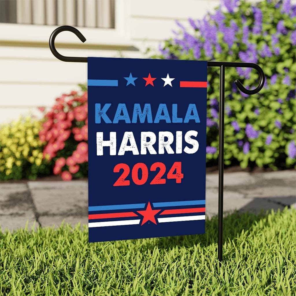 Harris Walz 2024 Obviously Garden Flag - 12x18 Inch Double Sided, Childless Cat Lady, Kamala Harris For President 2024, Madam President Flag