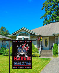 Harris Walz 2024 Obviously Garden Flag - 12x18 Inch Double Sided, Childless Cat Lady, Kamala Harris For President 2024, Madam President Flag