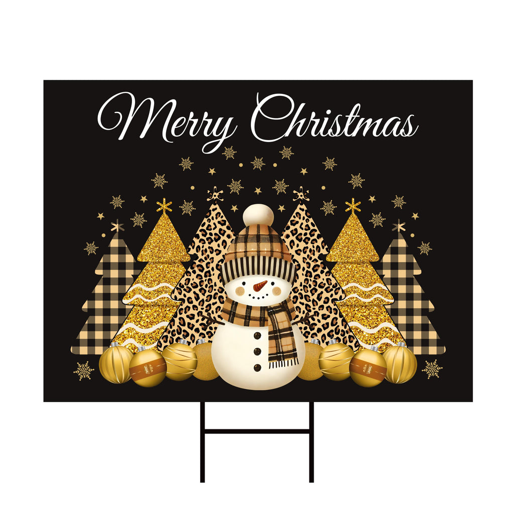 Christmas Yard Sign - Coroplast Christmas Tree Lawn Sign, Holiday, Winter,  Xmas Tree, Merry Christmas Welcome Yard Sign with Metal H-Stake