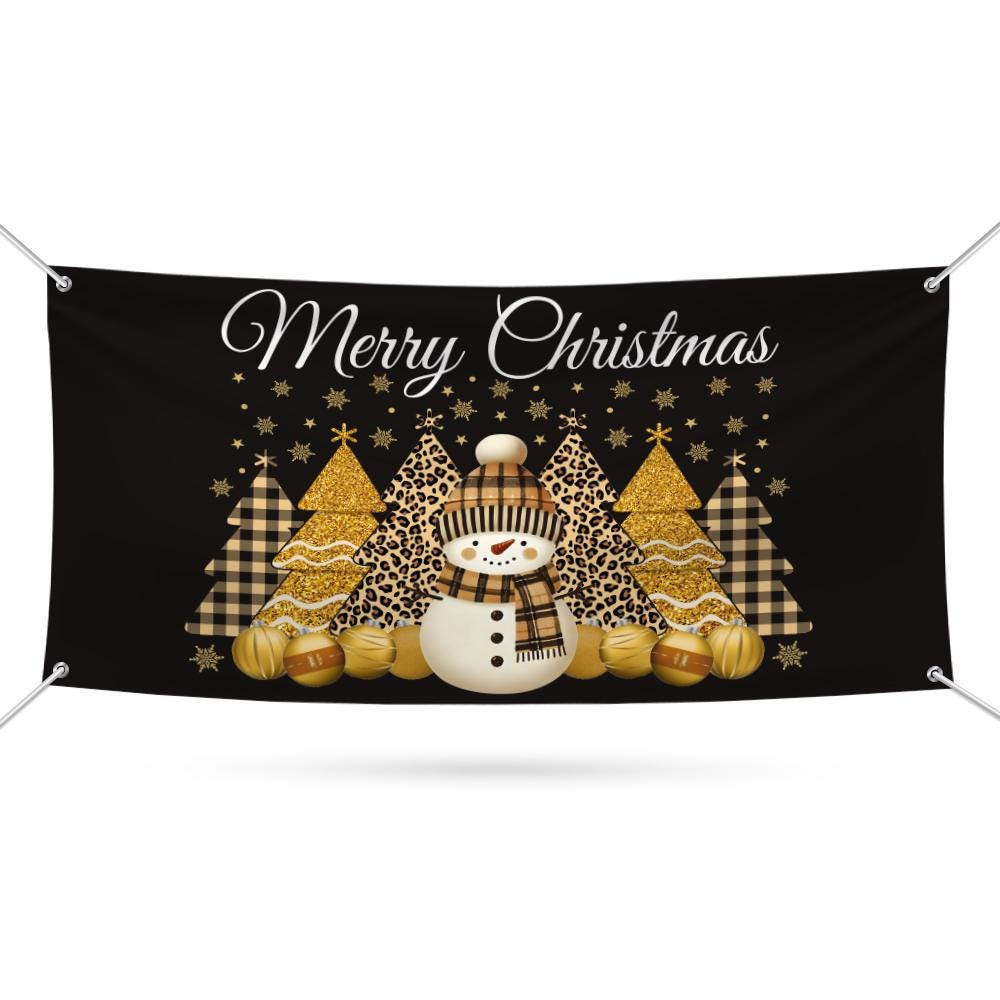 Christmas Banner Sign, 13 Oz Christmas Tree, Holiday, Winter, Xmas Tree Banner, Merry Christmas Welcome Vinyl Banner with Metal Grommets