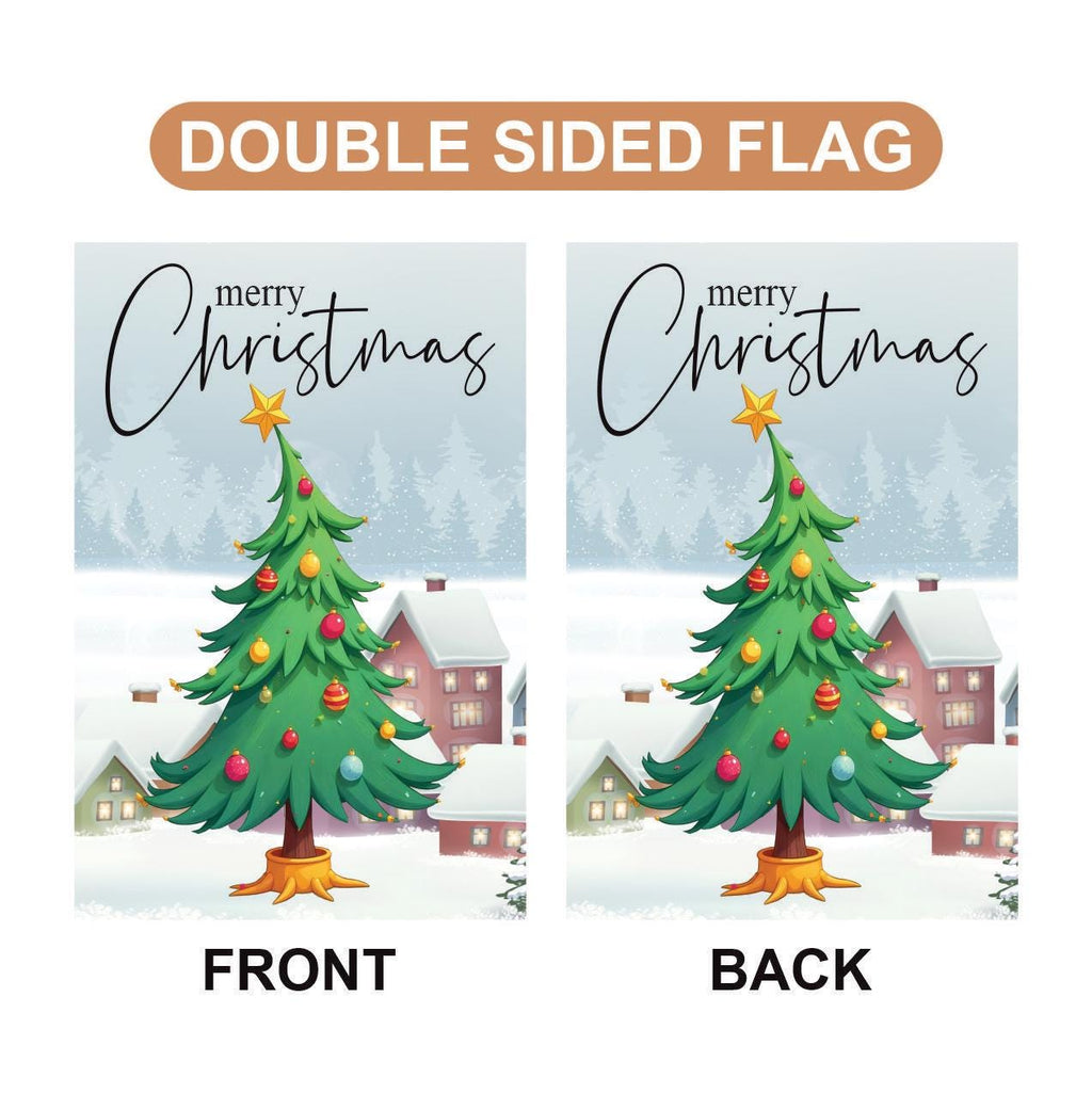 Christmas Garden Flag - 12x18 Inch Double Sided, Christmas Tree Flag, Holiday Flag, Winter Flag, Xmas Tree, Merry Christmas Welcome Flag