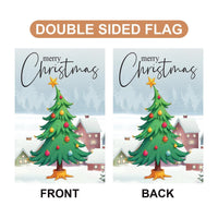 Christmas Garden Flag - 12x18 Inch Double Sided, Christmas Tree Flag, Holiday Flag, Winter Flag, Xmas Tree, Merry Christmas Welcome Flag