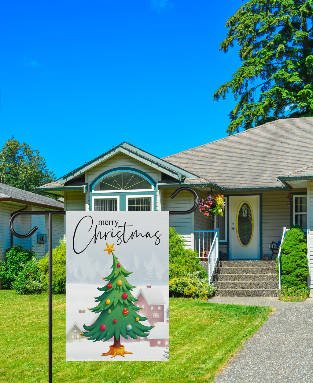 Christmas Garden Flag - 12x18 Inch Double Sided, Christmas Tree Flag, Holiday Flag, Winter Flag, Xmas Tree, Merry Christmas Welcome Flag