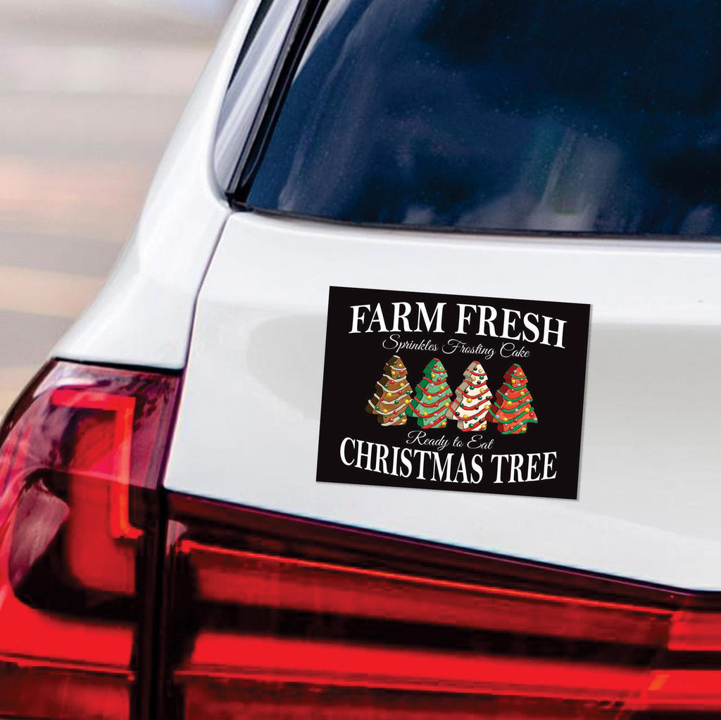 Christmas Car Magnet, Christmas Tree Vehicle Magnet, Holiday Magnet, Winter Magnet, Xmas Tree Cake Magnet, Merry Christmas Magnet, 6" x 4.5"