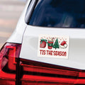 Tis The Season Car Magnet, Christmas Vehicle Magnet, Holiday Magnet, Winter, Snowman, Xmas Tree Magnet, Merry Christmas Magnet, 6
