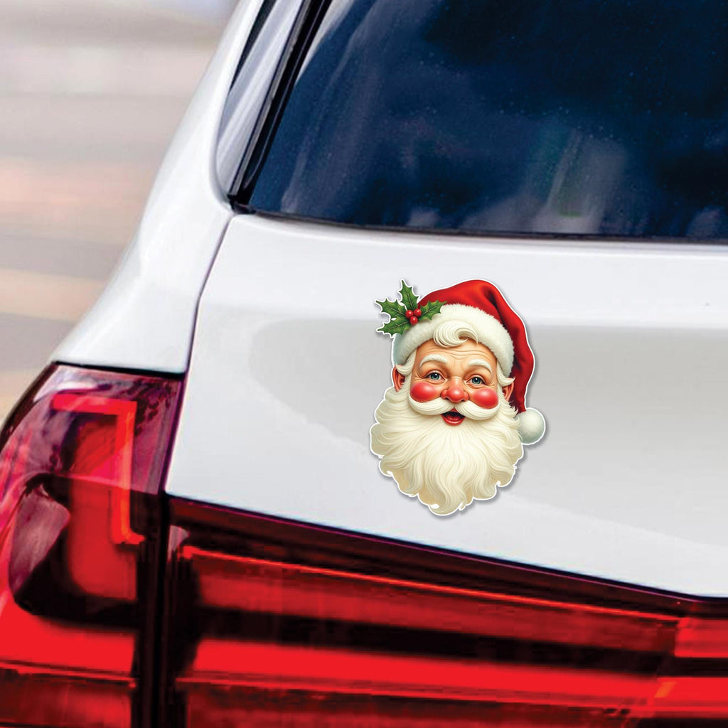Christmas Car Magnet, Retro Santa Vehicle Magnet, Holiday Magnet, Winter, Snowman, Xmas Santa Magnet, Merry Christmas Magnet, 6" x 4.5"