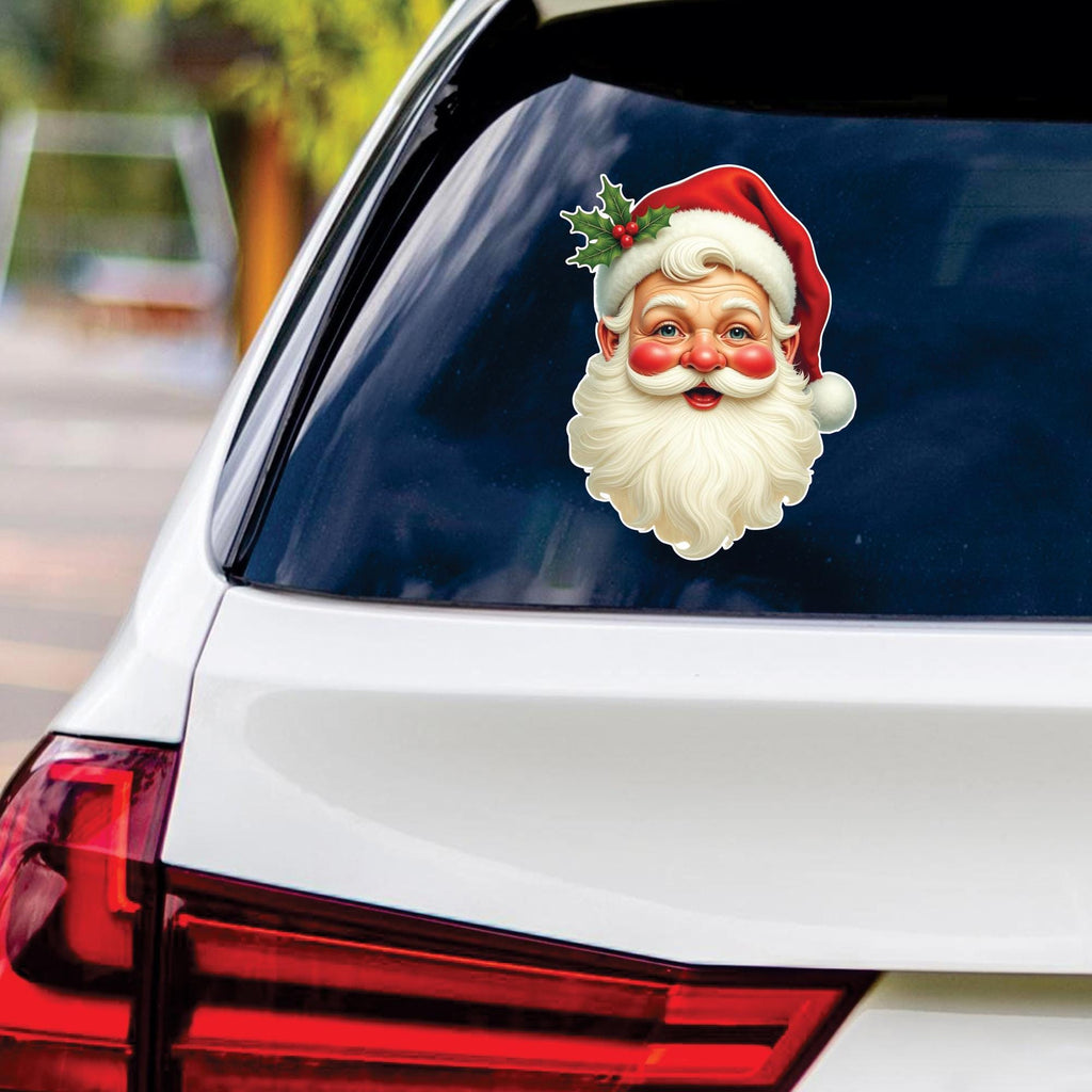 Christmas Vinyl Decal, Retro Santa Vinyl Sticker, Holiday, Winter Sticker, Christmas Sticker, Merry Christmas Bumper Sticker - 6" x 4.5"