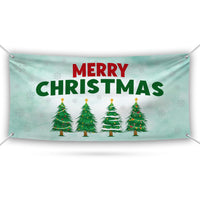 Christmas Banner Sign, 13 Oz Christmas Tree, Holiday, Winter, Xmas Tree Banner, Merry Christmas Welcome Vinyl Banner with Metal Grommets