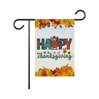 Happy Thanksgiving Turkey Garden Flag - 12x18 Inch Double Sided, Pumpkin Season, Thankful, Fall Flag, Autumn Flag, Thanksgiving Welcome Flag