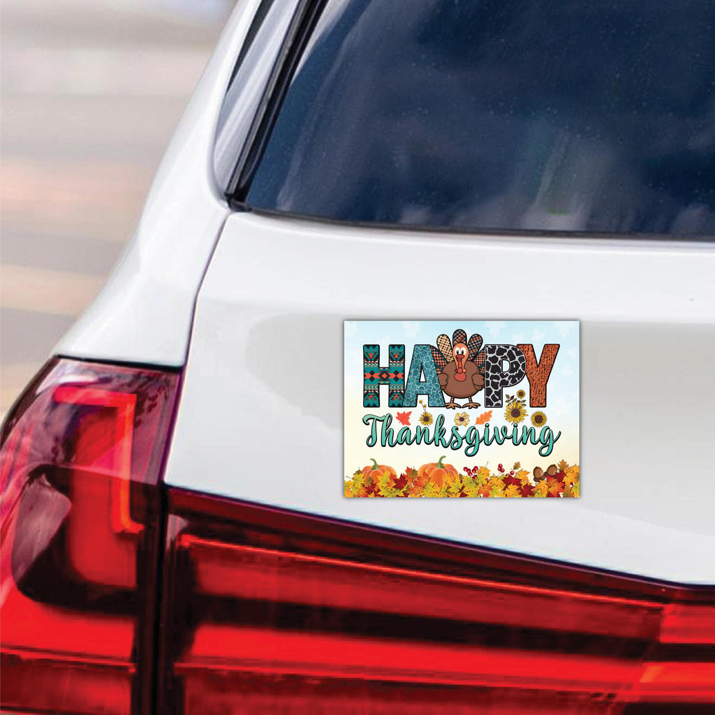 Happy Thanksgiving Turkey Car Magnet, Pumpkin Season Magnet, Thankful Magnet, Autumn Magnet, Thanksgiving Magnet, Fall Magnet, 6" x 4.5"