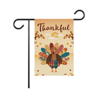 Happy Thanksgiving Turkey Garden Flag - 12x18 Inch Double Sided, Pumpkin Season, Thankful, Fall Flag, Autumn Flag, Thanksgiving Welcome Flag