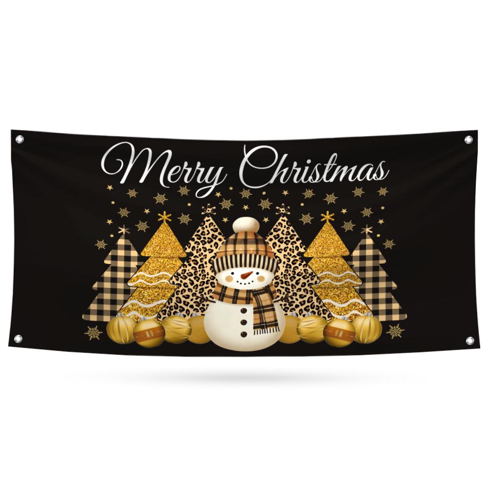 Christmas Banner Sign, 13 Oz Christmas Tree, Holiday, Winter, Xmas Tree Banner, Merry Christmas Welcome Vinyl Banner with Metal Grommets