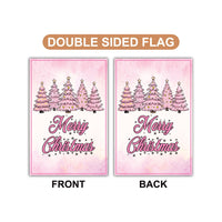 Pink Tree Christmas Garden Flag, 12x18 Inch Double Sided, Christmas Flag, Holiday Flag, Winter Flag, Xmas Tree, Merry Christmas Welcome Flag