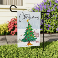 Christmas Garden Flag - 12x18 Inch Double Sided, Christmas Tree Flag, Holiday Flag, Winter Flag, Xmas Tree, Merry Christmas Welcome Flag