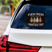 Farm Fresh Christmas Vinyl Decal, Christmas Tree Cake Vinyl Sticker, Holiday, Winter, Xmas Tree, Merry Christmas Bumper Sticker - 6" x 4.5"