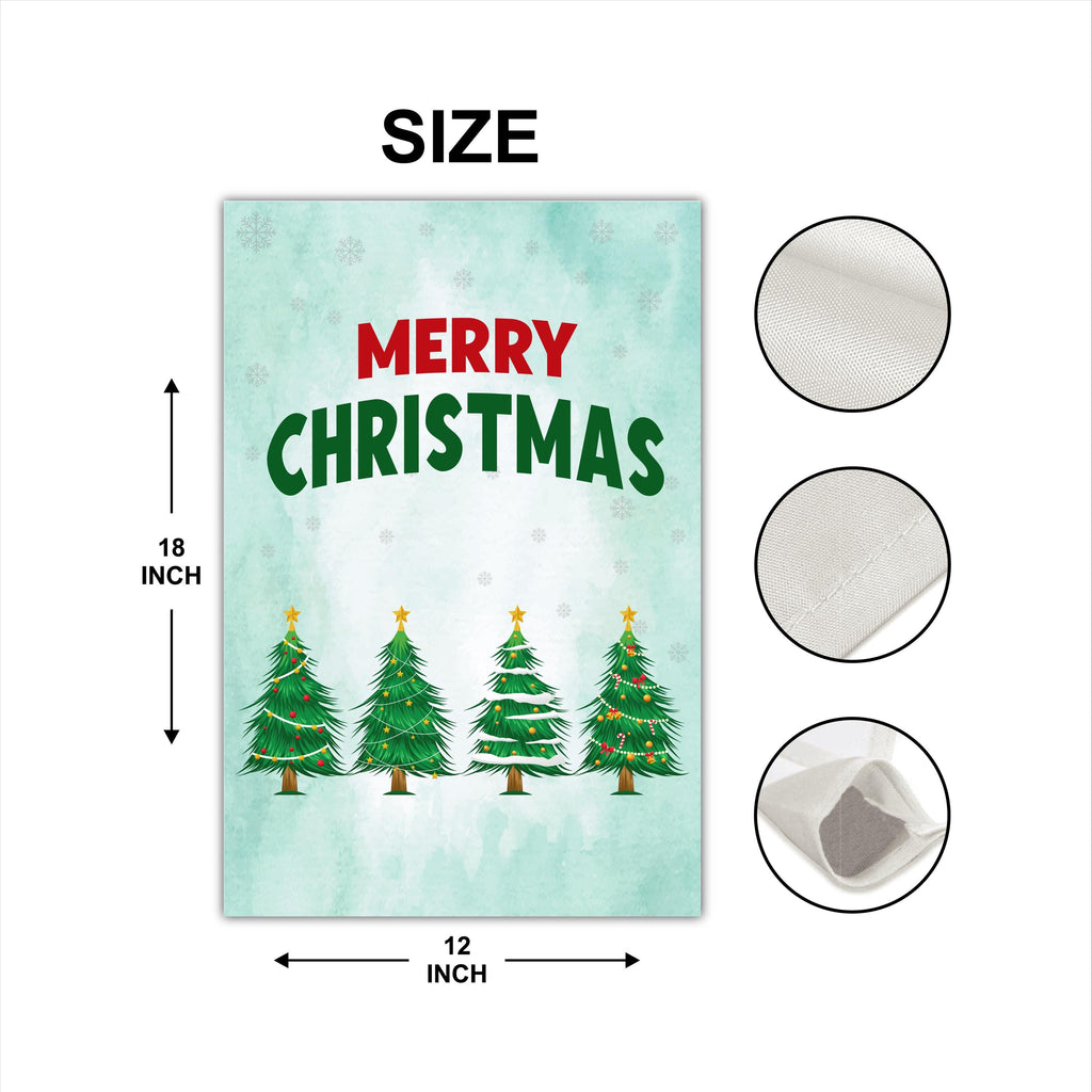Christmas Garden Flag - 12x18 Inch Double Sided, Christmas Tree Flag, Holiday Flag, Winter Flag, Xmas Tree, Merry Christmas Welcome Flag