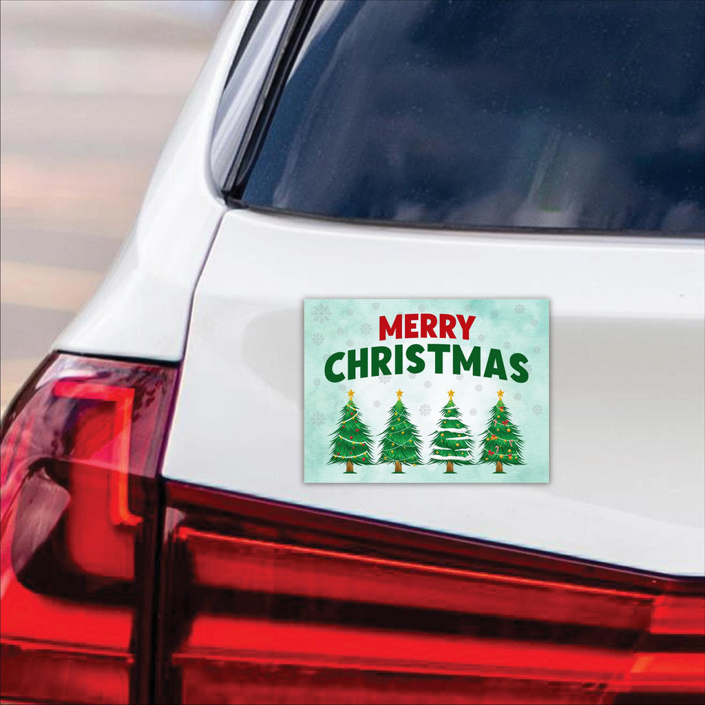 Christmas Car Magnet, Christmas Tree Vehicle Magnet, Holiday Magnet, Winter, Snowman, Xmas Tree Magnet, Merry Christmas Magnet, 6" x 4.5"