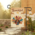Happy Thanksgiving Turkey Garden Flag - 12x18 Inch Double Sided, Pumpkin Season, Thankful, Fall Flag, Autumn Flag, Thanksgiving Welcome Flag
