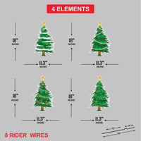 Christmas Tree Yard Sign Cutouts, Christmas Tree Theme Decorations Xmas Tree Walkway Props, Christmas Tree Yard Signs With Metal Stakes