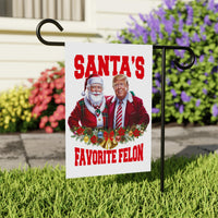 Santa’s Favorite Felon Garden Flag - 12x18 Inch Double Sided, Trump Vance 2024 Flag, Trump Christmas Flag, Trump 2024 Christmas Flag