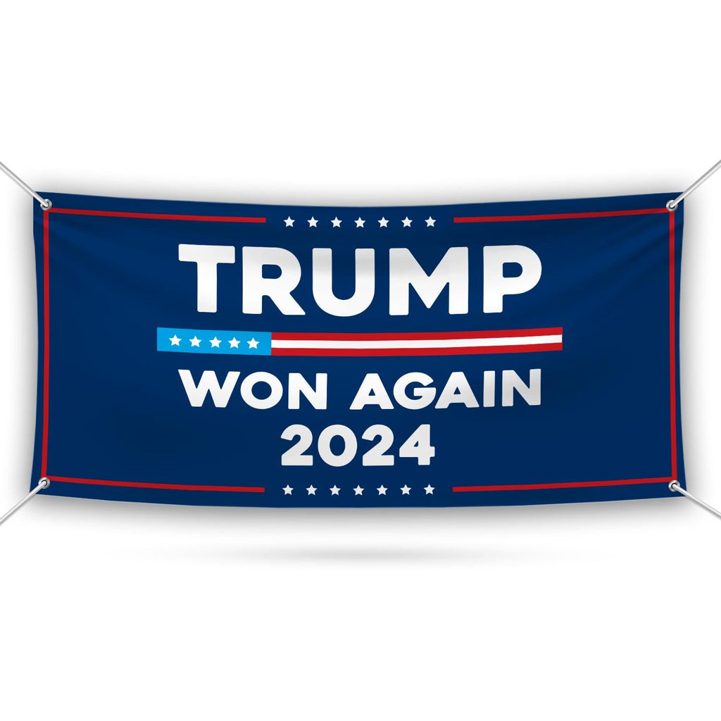 Trump 45-47 Make America Great Again Banner Sign, Trump Won Again, Trump US Flag Sign, Trump 2024 Maga Vinyl Banner with Metal Grommets