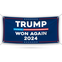 Trump 45-47 Make America Great Again Banner Sign, Trump Won Again, Trump US Flag Sign, Trump 2024 Maga Vinyl Banner with Metal Grommets
