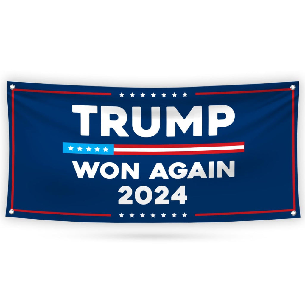 Trump 45-47 Make America Great Again Banner Sign, Trump Won Again, Trump US Flag Sign, Trump 2024 Maga Vinyl Banner with Metal Grommets