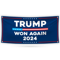 Trump 45-47 Make America Great Again Banner Sign, Trump Won Again, Trump US Flag Sign, Trump 2024 Maga Vinyl Banner with Metal Grommets