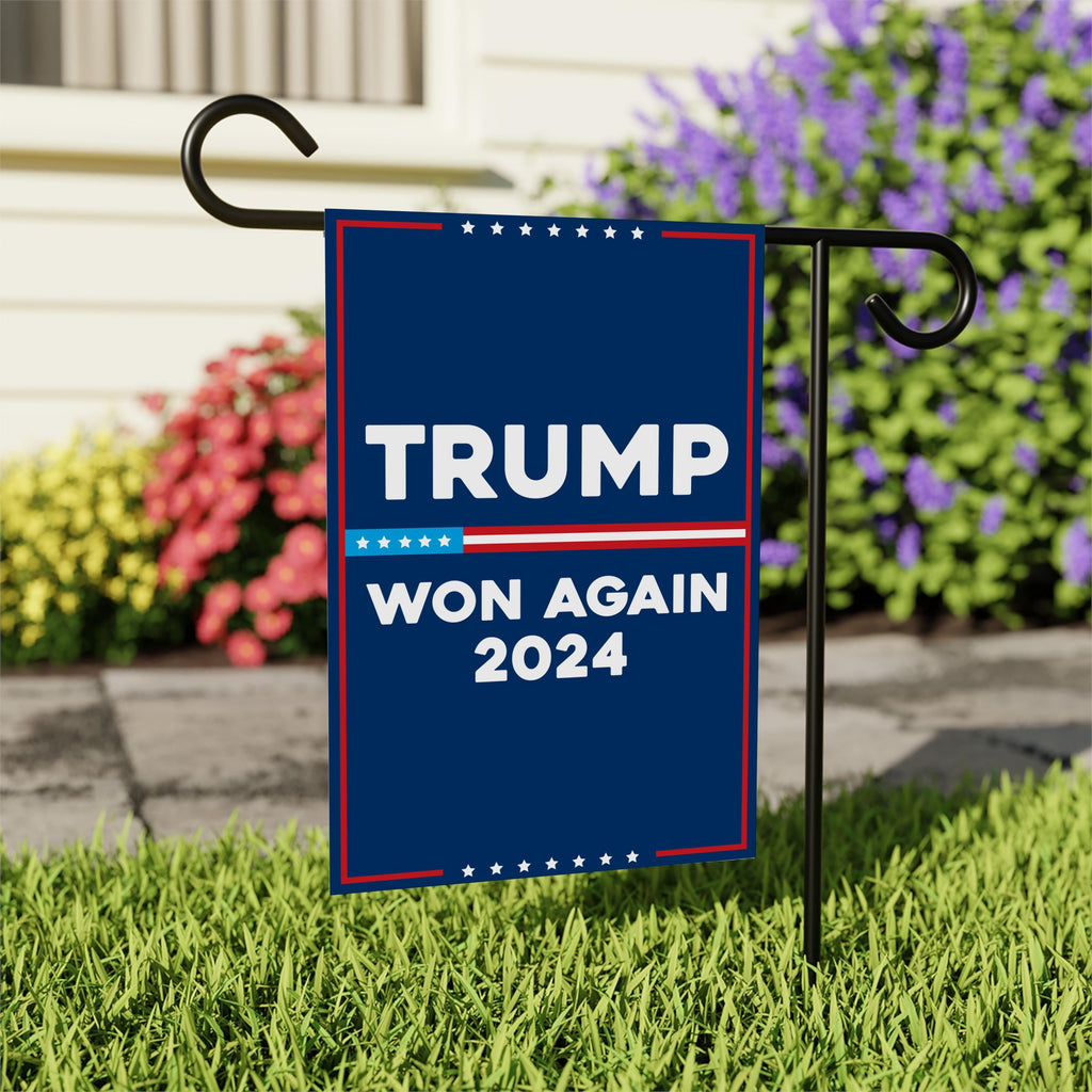 Trump 45-47 Garden Flag - 12x18 Inch Double Sided, Trump Won Again Flag, Donald Trump MAGA Flag, Trump 2024, Make America Great Again Flag