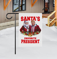 Santa's Favorite President Garden Flag - 12x18 Inch Double Sided, Trump Vance 2024 Flag, Trump Christmas Flag, Trump 2024 Christmas Flag