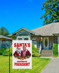 Santa's Favorite President Garden Flag - 12x18 Inch Double Sided, Trump Vance 2024 Flag, Trump Christmas Flag, Trump 2024 Christmas Flag
