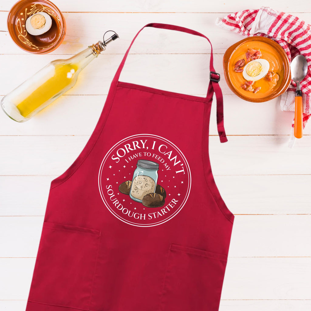 Sorry I Can't I Have To Feed My Sourdough Starter Apron, Adjustable Neck, Full-Length Sourdough Starter  Apron with Pockets, Sourdough Apron