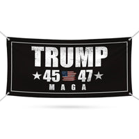 Trump 45-47 Make America Great Again Banner Sign, Trump Won Again, Trump US Flag Sign, Trump 2024 Maga Vinyl Banner with Metal Grommets