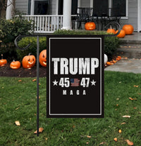 Trump 45-47 Garden Flag - 12x18 Inch Double Sided, Trump Won Again Flag, Donald Trump MAGA Flag, Trump 2024, Make America Great Again Flag