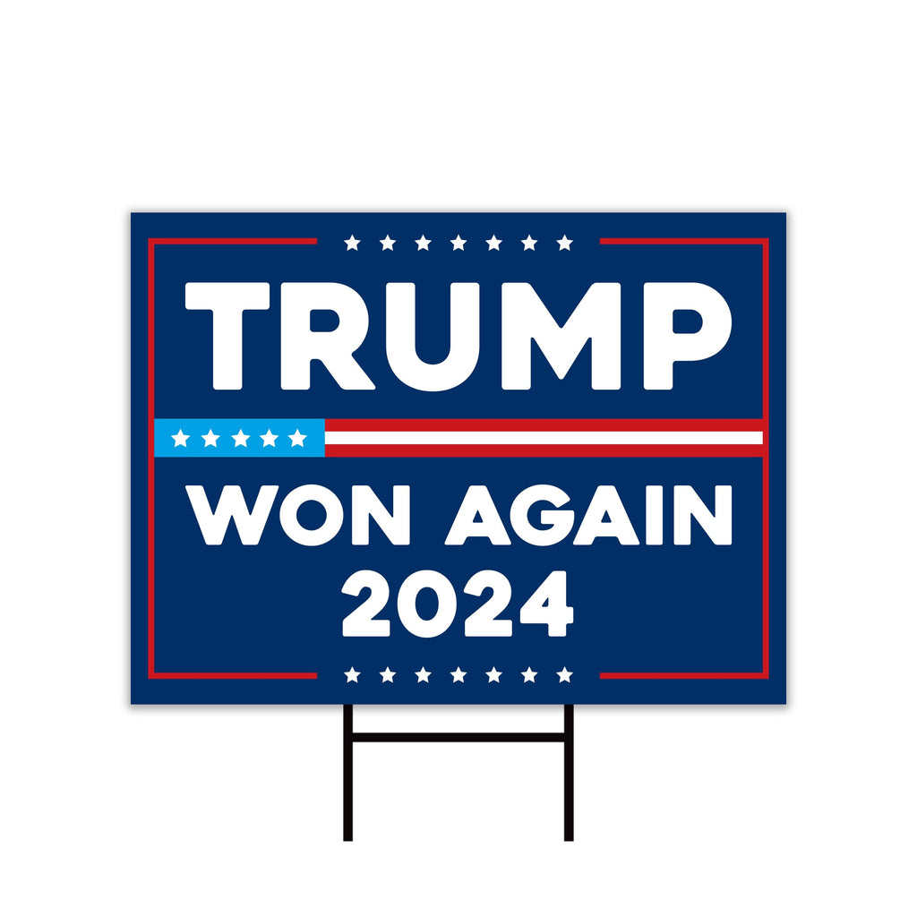 Trump 45-47 Make America Great Again Yard Sign - Trump Won Again Lawn Sign, Trump MAGA Sign, Donald Trump Yard Sign with Metal H-Stake