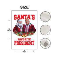Santa's Favorite President Garden Flag - 12x18 Inch Double Sided, Trump Vance 2024 Flag, Trump Christmas Flag, Trump 2024 Christmas Flag