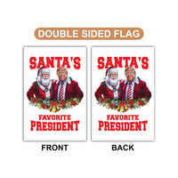 Santa's Favorite President Garden Flag - 12x18 Inch Double Sided, Trump Vance 2024 Flag, Trump Christmas Flag, Trump 2024 Christmas Flag