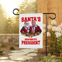Santa's Favorite President Garden Flag - 12x18 Inch Double Sided, Trump Vance 2024 Flag, Trump Christmas Flag, Trump 2024 Christmas Flag