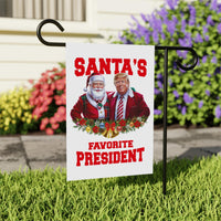 Santa's Favorite President Garden Flag - 12x18 Inch Double Sided, Trump Vance 2024 Flag, Trump Christmas Flag, Trump 2024 Christmas Flag